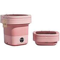 Portable washing machine,Mini Washer,11L upgraded large capacity foldable Washer.Deep cleaning of underwear, baby clothes and other small clothes.Suitable for apartments, dormitories, hotels. (Pink)