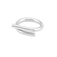 Dtja Minimalist Crossover Stainless Steel Band Rings for Women Girls Men Statement Polished Crisscross Interlaced Promise Engagement Personalized Punk Creative Finger Jewelry Multiple Size