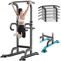 Power Tower Dip Station Power Tower Pull Up Dip Station Pull Up Bar Stand for Home Gym Strength Training Exercise Workout Equipment Adjustable-10 Levels 330LBS