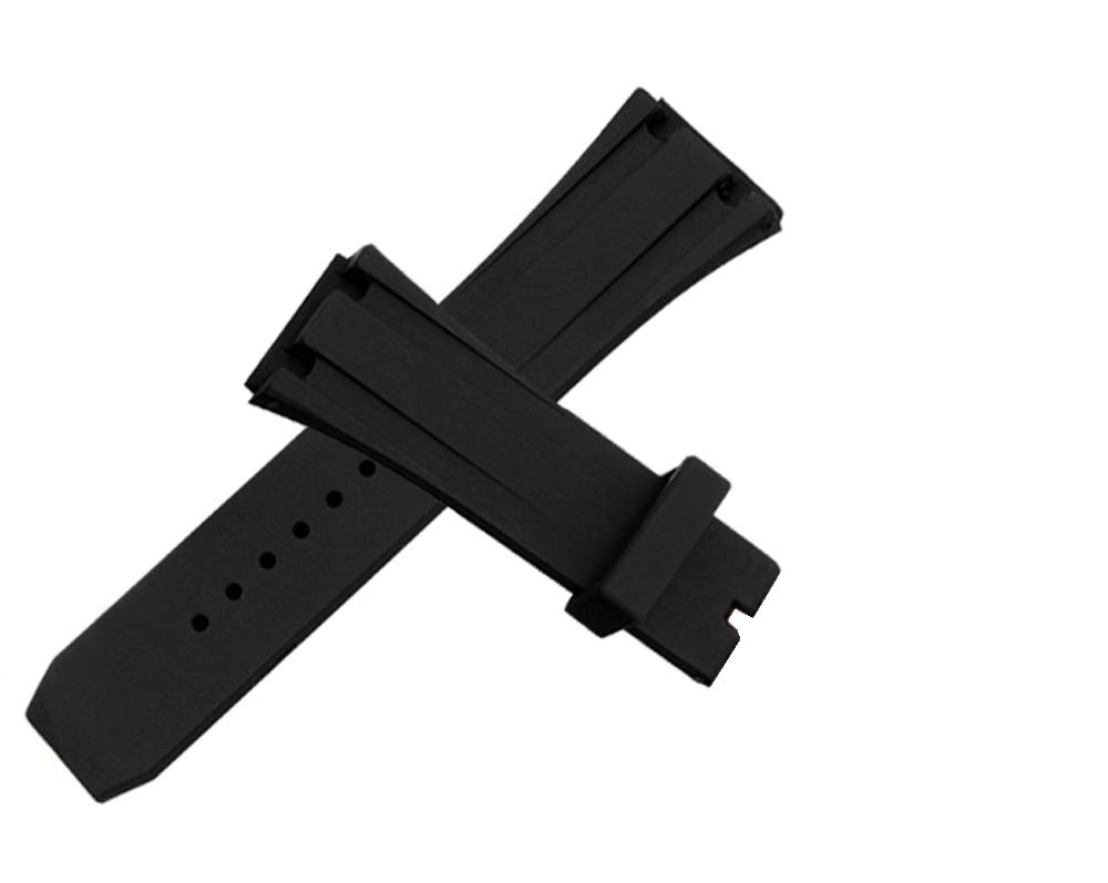 26mm AP Black Silicone Rubber Watch Band Strap Deployment Clasp for AP Audemars Piguet Royal Oak Offshore