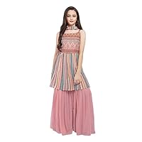 Kids, Baby Pink MultiColor Printed Readymade Girls Salwar Suit Dress for Kids, From 4-14 Years
