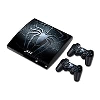 Vinyl Decal Skin/stickers Wrap for PS3 Slim Play Station 3 Console and 2 Controllers-Spider