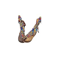 Traditional multicolored hand beaded designer gladiator sandal for women Ethnic Boho Leather Sandals By MODOEDEN