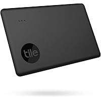 Tile Slim (2022) 1-Pack. Thin Bluetooth Tracker, Wallet Finder and Item Locator for Wallet, Luggage Tags More; Up to 250 ft. Range. Phone Finder. iOS Android Compatible. (Non-Retail Packaging), Black