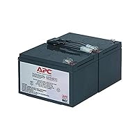 APC UPS Battery Replacement, RBC6, for APC Smart-UPS SMT1000, SMC1500, SMT1000C, SMT1000US, SU1000, SU1000BX120, SUA1000US, SUA1000 , Black