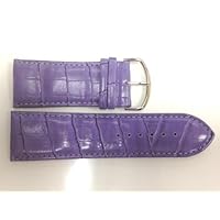 30MM PURPLE WIDE PADDED STITCHED CROCO PRINT TRENDY FASHION WATCH BAND STRAP