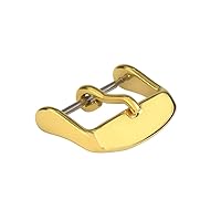 Ewatchparts 20MM WATCH BUCKLE CLASP PIN STYLE COMPATIBLE WITH LEATHER RUBBER WATCH BAND STRAP GOLD HEAVY