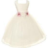 Classic Silk Bodice Elegant Waist Little Girl Graduation Flower Girls Dresses
