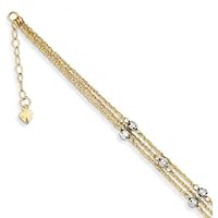 Triple-Strand 14K Two-Tone Gold Anklet
