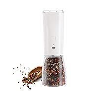 Zhong Electric Pepper Grinder Spice Mill Automatic Salt and Pepper Shaker Coffee Grinder with LED Light Set Adjustable Ceramic
