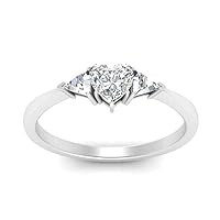 Choose Your Gemstone Trillion Cathedral Ring Sterling Silver Heart Shape 3 Stone Engagement Rings Affordable for Your Girlfriend, Wife, Partner Wedding US Size 4 to 12