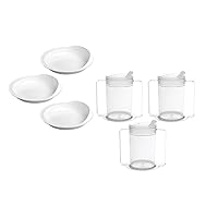 3 Scoop Dishes and 3 12oz Adult Drinking Sippy Cups with Two Handles