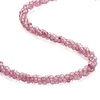 NirvanaIN Strawberry Quartz Twisted Rope Necklace, Heart Chakra Necklace, Pink Stone, Strawberry Quartz Necklace, Meditation Necklace, Gift for Her