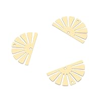 50pcs Adabele Raw Brass Half Round Semicircle Fan 25mm 2-Hole Connector No Plated/Coated for Earrings Necklace Jewelry Craft Making CX-A39