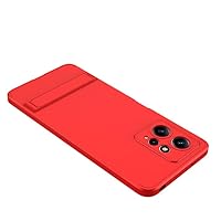 for Redmi Note12 4G Case, 3 in 1 Ultra Thin Anti-Scratch 360 Degree Full Protection Matte Hard Slim PC Cover Shockproof Phone Case with Kickstand for Xiaomi Redmi Note 12 (4G) (Red)