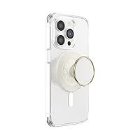 PopSockets Phone Grip with Expanding Kickstand, Compatible with MagSafe, Adapter Ring for MagSafe Included, Wireless Charging Compatible - Coconute Crème Wine Enamel