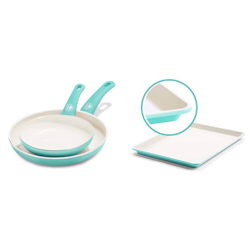 GreenLife Soft Grip Healthy Ceramic Nonstick, Frying Pan/Skillet Set, 7