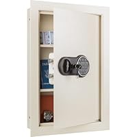 In-Wall Safe - Home or Business Safe with Keypad and 2 Manual Override Keys - Protects Cash, Jewelry, Passports, and More by Stalwart (Cream)