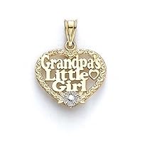 14k Yellow Gold Grandpas Little Girl Pendant Necklace Jewelry for Women