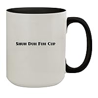 Shuh Duh Fuh Cup - 15oz Ceramic Colored Inner & Handle Coffee Mug, Black