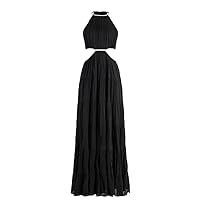 alice + olivia Women's Black Myrtice Cut Out-Detail Maxi Dress