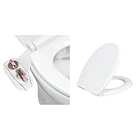 LUXE Bidet NEO 320 Plus - Only Patented Bidet Attachment for Toilet Seat, Innovative & Luxe TS1008R Round Comfort Fit Toilet Seat with Slow Close, Quick Release Hinges, and Non-Slip Bump
