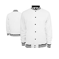 White Varsity Letterman bomber style Jacket in All Body Wool Customize your choice logo football, baseball, college jacket
