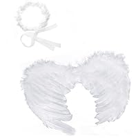 Angel Feather Wings and Halo Headband for Cosplay Party Costumes