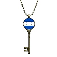 Honduras National Flag North America Country Key Necklace Pendant Tray Embellished Chain
