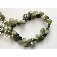 1 Strand Natural Cats Eye Stone, Cats Eye Faceted Heart Briolettes, Green Cats Eye Beads, Chrysoberyl, Cats Eye Necklace, 8mm 8 Inch Long Long Code-HIGH-16658