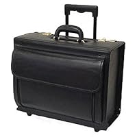 Black Leather Wheeled Catalog Case (#1855-0)