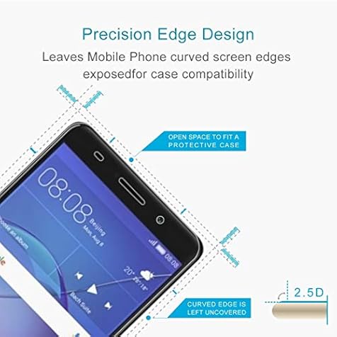 Zhouzl Mobile Phone Tempered Glass Film 50 PCS for Huawei Y3 2017 0.3mm 9H Surface Hardness 2.5D Explosion-Proof Full Screen Tempered Glass Screen Film, No Retail Package Tempered Glass Film