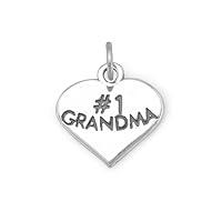 925 Sterling Silver Number 1 Grandma Charm Pendant Necklace Measures 15.5x18mm Jewelry for Women