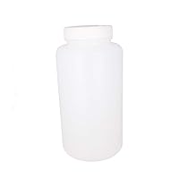 10pcs 33.82oz/1000ml Plastic Bottles,Lab Cylindrical Chemical Reagent Bottle,Wide Mouth Laboratory Reagent Polyethylene Bottle Sample Sealing Liquid Storage Container for Food Store White Translucent