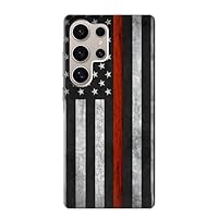 jjphonecase R3472 Firefighter Thin Red Line Flag Case Cover for Samsung Galaxy S24 Ultra