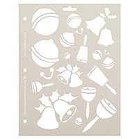 Carol of The Bells Stencil by StudioR12 | DIY Christmas & Holiday Home Decor | Jingle Bells Reusable Multimedia Template | Select Size (10 x 8 inch)