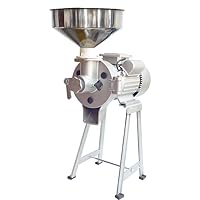 Commercial Stainless Steel Electric Grain Grinder, Wet Dry Cereals Grinder, for Soybean Rice Coffee Feed, with Funnel