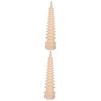 2pcs Wenchang Tower Model Retro Decor Home Decor Vintage Decor Home Wenchang Pagoda Model Wenchang Pagoda Models Pagoda Figurine Bar Decor Wood Carving Office Delicate