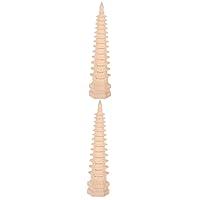 BESTOYARD 2pcs Wenchang Tower Model Retro Decor Home Decor Vintage Decor Home Wenchang Pagoda Model Wenchang Pagoda Models Pagoda Figurine Bar Decor Wood Carving Office Delicate