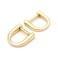 CRAFTMEMORE Tiny D-Rings Shackle Screw Ring for Key Holder Zip Puller Purse Replacement Paracord Bracelet 3/8 Inch Inside Bar 5 pcs (Gold)