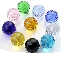 tools - 20pcs/lot 20mm mixed color crystal glass faceted ball for wedding&ball chandelier garland strand