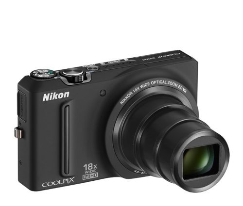 Nikon COOLPIX S9100 12.1 MP CMOS Digital Camera with 18x NIKKOR ED Wide-Angle Optical Zoom Lens and Full HD 1080p Video (Black) (OLD MODEL) (Renewed)