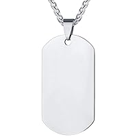Mens Personalized Dog Tag Necklace, Stainless Steel/Silicone Text/Photo Customized Pendant Jewelry for Women Boys with Delicate Packaging