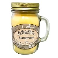 Buttercream Scented Mason Jar Candle, 100 Hour Burn Time, Made in The USA - 13 Ounces