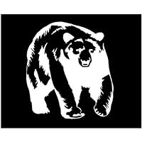 White - 5.5 x 5 Bear Walking Grizzly Hunt Hunting Vinyl Die Cut Decal Bumper Sticker, Windows, Cars, Trucks, laptops, etc