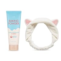 Baking Powder B.B Deep Cleansing Foam+Etti Hair Band Set | Perfect Cleansing and Peeling, Removes Pore Waste and Dead Skin Cells| Lovely Tool To Keep Away Your Hair and Brighten Your Mood
