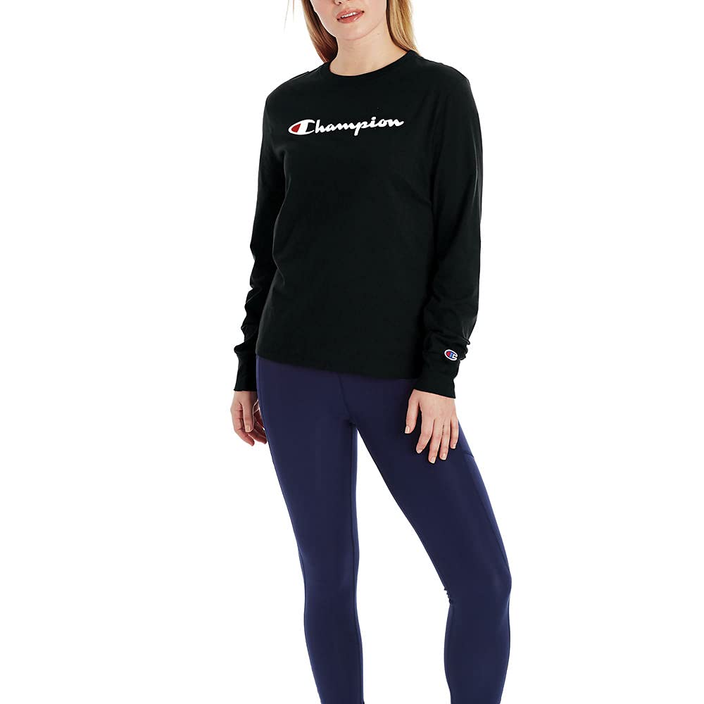 Champion Long Sleeve Graphic Tee, Women’s Plus Size Logo Shirt
