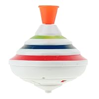 Push Down Spinning Top Toy with Colorful Light and Music Peg-top Hand Spinning Toy Gift for Kids with Button Cell