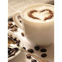 Wooden Jigsaw Puzzle 3000 Pieces-Coffee Heart-Puzzle Skills Game for Adults Aged 14 and up Suitable for The Whole Family
