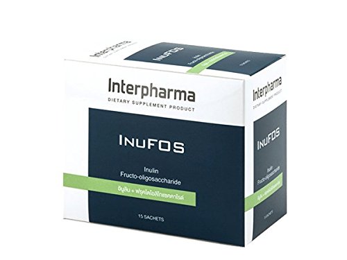 Interpharma InuFOS Dietary Supplement Product 15 Sachets 2 Prebiotic Inulin and Fructooligosaccharide (FOS)